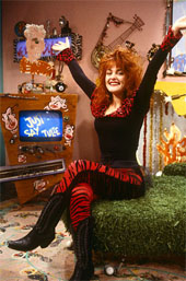 Julie Brown on the set of Just Say Julie